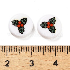 Christmas Theme Printed Opaque Acrylic Beads&nbsp;OACR-R004-01E
