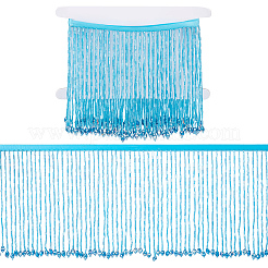 1 Yard Polyester Lace Ribbon with Glass Beads Tassel&nbsp;OCOR-NB0002-13A
