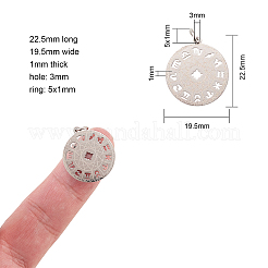 ステンレスペンダント201個  星座とフラットラウンド  ステンレス鋼色  22.5x19.5x1mm  穴：3mm&nbsp;STAS-CJ0005-06