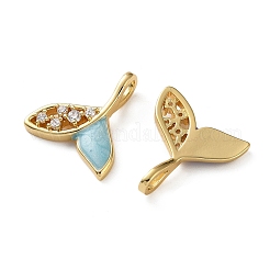 Brass Micro Pave Clear Cubic Zirconia Pendants&nbsp;KK-D221-24G