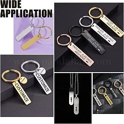 201 Stainless Steel Rectangle Stamping Blank Tag Pendants&nbsp;STAS-UN0002-82P