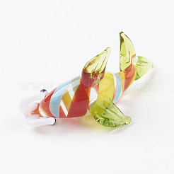 インテリアオーナメントパーツ  手作りランプワーク表示の装飾  セイウチ  カラフル  30x16x21mm&nbsp;LAMP-J084-43