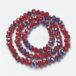 Electroplate Opaque Solid Color Glass Beads Strands&nbsp;EGLA-A034-P6mm-I16