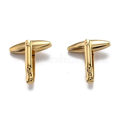 男性用 304 ステンレススチール カフスボタン 金具  ゴールドカラー  26x7x5mm&nbsp;STAS-F267-04G