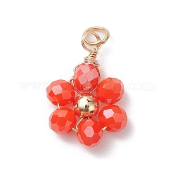 10Pcs 10 Colors Opaque Glass Beaded Pendants&nbsp;PALLOY-JF02581-01