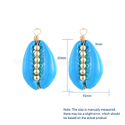 Spray Paint Cowrie Shell Pendants&nbsp;PALLOY-JF00449