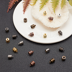真鍮コードエンドセット  ミックスカラー  11x8mm  穴：1mm  内径：6mm  5色  30個/カラー  150個/箱&nbsp;KK-PH0004-41