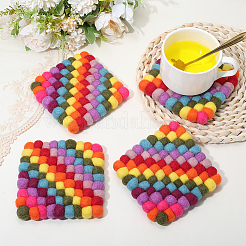 Round Wool Felt Ball Coasters&nbsp;AJEW-WH20020-151B