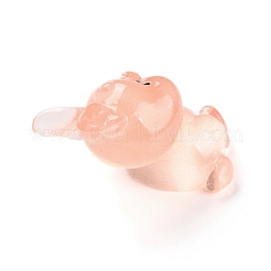 蓄光樹脂ウサギの飾り  暗闇で光る  マイクロランドスケープガーデン装飾  ライトサーモン  23x37x17mm&nbsp;DJEW-R011-02B