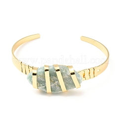 Natural Fluorite Horse Eye Beaded Cuff Bangle&nbsp;G-D458-01G-03-RS