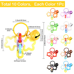 10Pcs 10 Colors Star Acrylic Pendant Decorations&nbsp;AJEW-SP0003-35