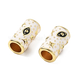 Brass Micro Pave Clear Cubic Zirconia Column European Beads&nbsp;KK-Z114-15G-B