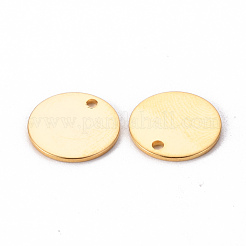 201 ステンレススチール スタンピング ブランク タグ ペンダント  フラットラウンド  ゴールドカラー  12x1mm  穴：1.4mm&nbsp;X-STAS-T058-12mm-G
