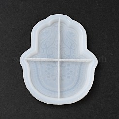 DIYハムサハンドトレイプレートシリコンモールド  貯蔵型  UVレジン用  エポキシ樹脂工芸品作り  ホワイト  154x127x9mm&nbsp;DIY-P070-E01