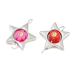 CCB Plastic Frame with Polymer Clay Beads Star Links Connector Charms&nbsp;KK-D103-09A-P