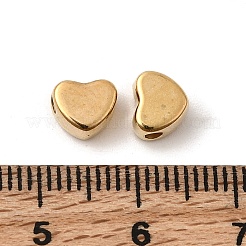 100個2色ccbプラスチックビーズ  ハート  ゴールデン·ステンレス鋼色  6x7x3.5mm  穴：1.8mm  50個/カラー&nbsp;CCB-FS0001-03
