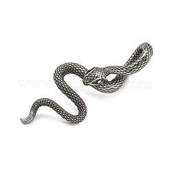 316サージカルステンレススチール製ビッグペンダント  スネークチャーム  アンティークシルバー  53x22x10.5mm  穴：17.5x5.5mm&nbsp;LS-STAS-Z073-123AS