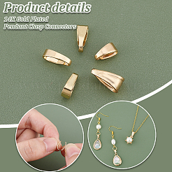 100個、5種類のスタイルの真鍮製スナップオンベイル  14KGP本金メッキ  6~8x3~4mm  穴：5~7x2.5~4mm  20個/スタイル&nbsp;FIND-PH0023-48