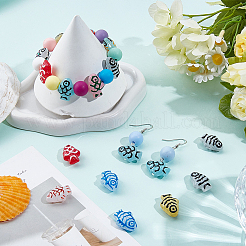 20Pcs Painted Glass Beads Enamel Beads&nbsp;BLOW-PA0001-01