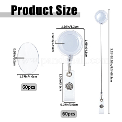 60Pcs Flat Round Plastic Badge Reel&nbsp;DIY-FH0011-05