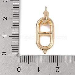 真鍮製折りたたみ式クラスプ  オーバル  ゴールドカラー  25.5x10x6.5mm  穴：1mm&nbsp;FIND-U017-16G-01