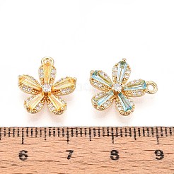 Brass Micro Pave Cubic Zirconia Pendants&nbsp;KK-T078-31G