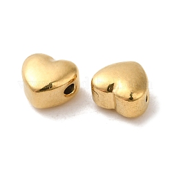 304ステンレススチールビーズ  水平穴  ハート  18KGP本金メッキ  5.5x6.5x4mm  穴：1.5mm&nbsp;STAS-I203-37G