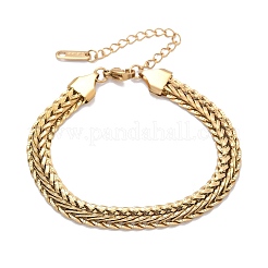 304 Stainless Steel Wheat Chain Bracelets for Women&nbsp;BJEW-C103-04G