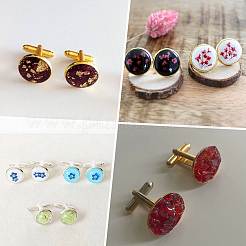 24Pcs 4 Colors Brass Cufflinks&nbsp;KK-SC0006-38