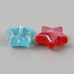 透明なアクリルビーズ  スター  ミックスカラー  11x11.5x4mm  穴：1.8mm  約2260個/1000g&nbsp;TACR-CJC0001-07