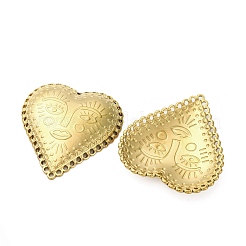 304 Stainless Steel Heart with Face Multi-Strand Links&nbsp;STAS-Z142-15G