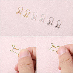 60個 6スタイル 316サージカルステンレススチールイヤリング金具  ミックスカラー  20x10x0.5mm  穴：2x2.5mm  ピン：0.5mm  10個/スタイル&nbsp;STAS-CA0002-20