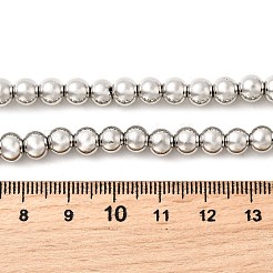 電気メッキガラスビーズセット  ラウンド  プラチナメッキ  直径6.5mm  穴：1mm  約75個/連  16.14''（41センチメートル）&nbsp;EGLA-F166-01B-P