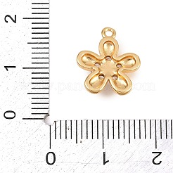 真鍮マイクロパヴェクリアキュービックジルコニアチャーム  花のチャーム  ゴールドカラー  14x12.5x3.5mm  穴：1.2mm&nbsp;KK-D265-02G