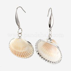 Electroplate Spiral Shell Pendant Necklaces and Dangle Earrings Jewelry Sets&nbsp;SJEW-JS01007-02