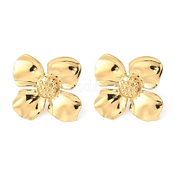 女性用304ステンレススチールスタッドピアス  18KGP本金メッキ  花  32.5x30.5mm&nbsp;EJEW-Z092-03G-03