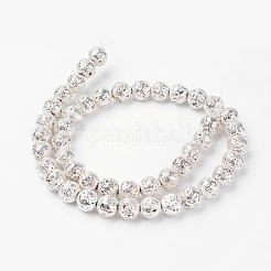 Electroplated Natural Lava Rock Bead Strands&nbsp;G-G732-8mm-08
