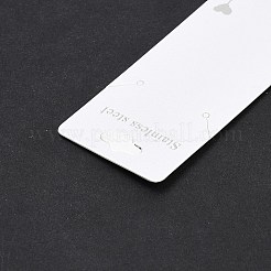 紙のネックレスのディスプレイカード  長方形  ホワイト  19.6x4x0.06cm&nbsp;CDIS-G009-09