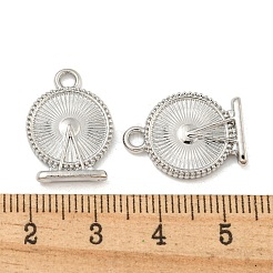 ラックメッキ合金ペンダント  ノリア付きラウンド  プラチナ  19x14x3mm  穴：2mm&nbsp;FIND-M022-03P