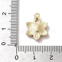 花合金エナメルペンダント  ラインストーン付き  ライトゴールド  ホワイト  17x13x3mm  穴：1.5mm&nbsp;ENAM-A007-06KCG-05