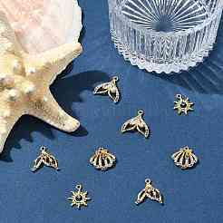 8Pcs 4 Styles Brass Micro Pave Cubic Zirconia Pendants&nbsp;KK-FS0001-96