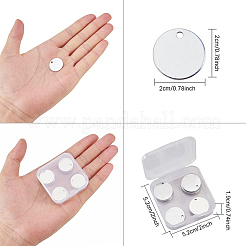 アルミ製ブランクペンダント  フラットラウンド  プラチナ  20x1mm  穴：2.5mm  約30個/箱&nbsp;ALUM-BC0001-07P