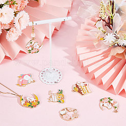 20Pcs 10 Style Rack Plating Alloy Enamel Pendants&nbsp;ENAM-SC0003-25