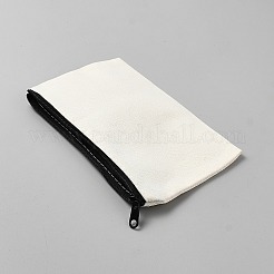 キャンバスペンケース  樹脂と  ジッパーペンバッグ  長方形  ベージュ  113x182x8mm&nbsp;AJEW-WH0709-048
