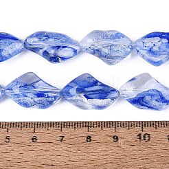 手作りランプワークビーズ連売り  ポリゴン  ブルー  21~22x13.5~14x7.5~8.5mm  穴：0.9~1mm  約20個/連  16.14~16.54インチ（41~42cm）&nbsp;LA-N046-02E