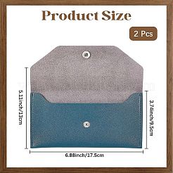 PUレザーウォレット2個  小銭入れ  女性用クラッチバッグ  ティール  175x130mm&nbsp;DIY-CL0001-14C