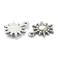 変色しない304ステンレススチールペンダント  太陽  ステンレス鋼色  13x9x1.5mm  穴：0.8mm&nbsp;STAS-P279-18B-P