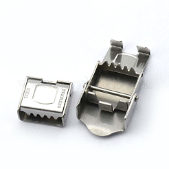 変色しにくい201ステンレススチール製時計バンド留め金  長方形  ステンレス鋼色  26x16x6mm&nbsp;STAS-K173-01C