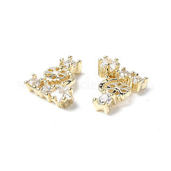 Brass Micro Pave Clear Cubic Zirconia Cabochons&nbsp;KK-A174-13G