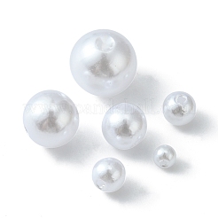 5スタイルabsプラスチック模造真珠ビーズ  ラウンド  ホワイト  4~12mm  穴：1.6~2.3mm  690個/袋&nbsp;KY-FS0001-05